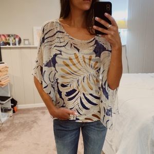 Tiny // Anthropologie Patterned Top with Cape